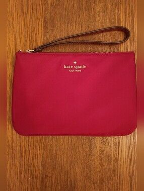 kate spade Red Zip Wristlet Pouch with Strap NWOT
